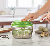3 Function Manual Food Chop Mix Spin